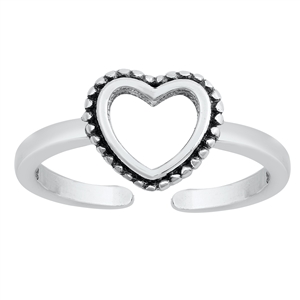 Silver Toe Ring - Heart