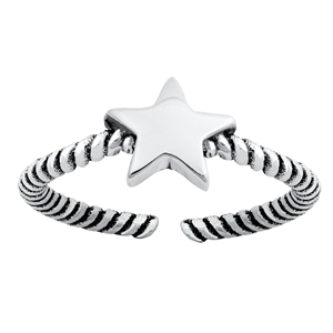 Silver Toe Ring - Star