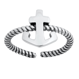 Silver Toe Ring - Anchor