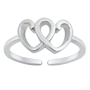 Silver Toe Ring - Heart