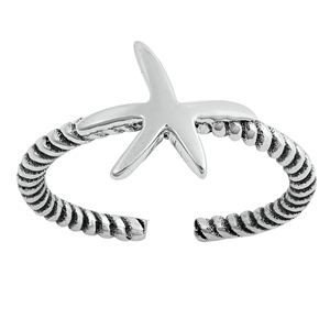 Silver Toe Ring - Starfish