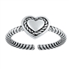 Silver Toe Ring - Heart