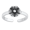 Silver Toe Ring - Flower