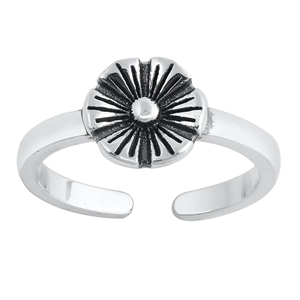 Silver Toe Ring - Flower