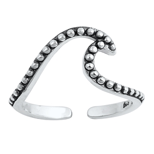 Silver Toe Ring - Wave