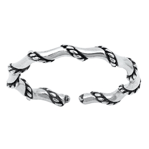 Silver Toe Ring - Rope