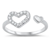 Silver Toe Ring - Hearts