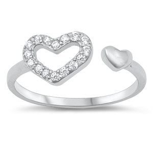 Silver Toe Ring - Hearts