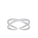 Silver Toe Ring - Criss Cross