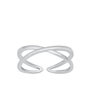 Silver Toe Ring - Criss Cross