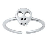 Silver Toe Ring - Skull