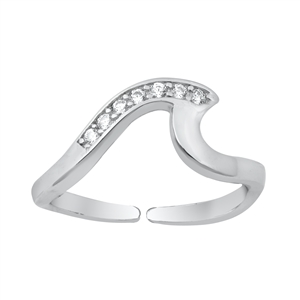 Silver Toe Ring - Wave