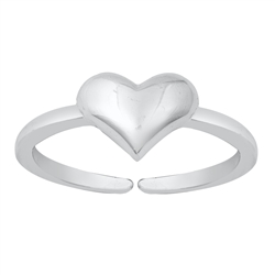 Silver Toe Ring - Heart