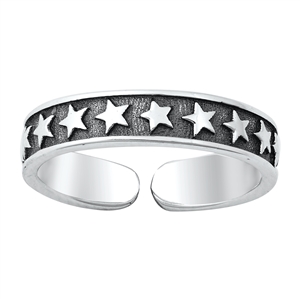 Silver Toe Ring - Stars