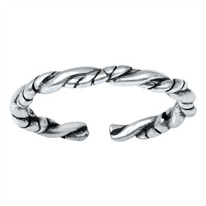 Silver Toe Ring -  Rope