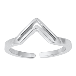 Silver Toe Ring - V Shaped