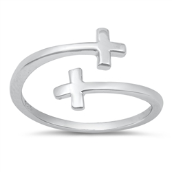 Silver Toe Ring - Crosses