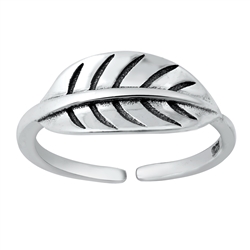 Silver Toe Ring - Leaf