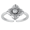 Silver Toe Ring - Flower