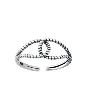 Silver Toe Ring - Knot