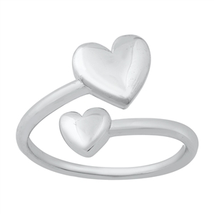 Silver Toe Ring - Hearts