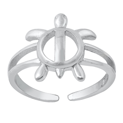 Silver Toe Ring - Turtle