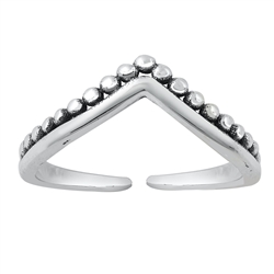 Silver Toe Ring - V Shape