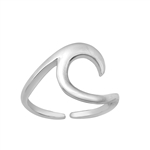 Silver Toe Ring - Wave