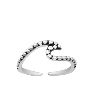 Silver Toe Ring - Wave