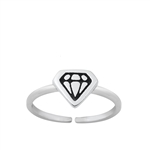 Silver Toe Ring - Diamond