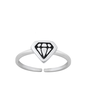 Silver Toe Ring - Diamond
