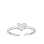 Silver Toe Ring - Heart