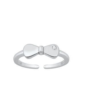 Silver Toe Ring - Bow