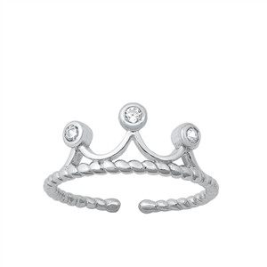 Silver Toe Ring - Crown