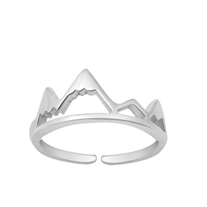Silver Toe Ring - Mountain