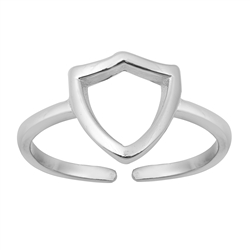 Silver Toe Ring - Crest