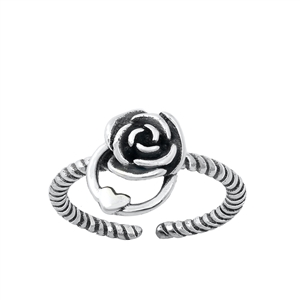 Silver Toe Ring - Rose