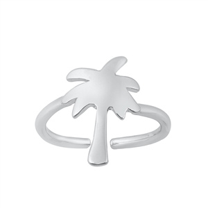 Silver Toe Ring - Palm Tree