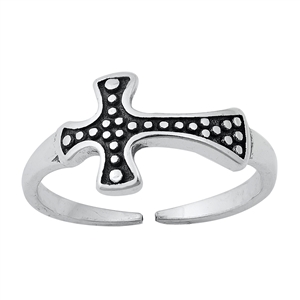 Silver Toe Ring - Cross