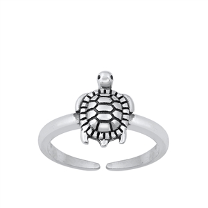 Silver Toe Ring - Turtle