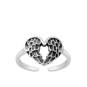 Silver Toe Ring - Wings