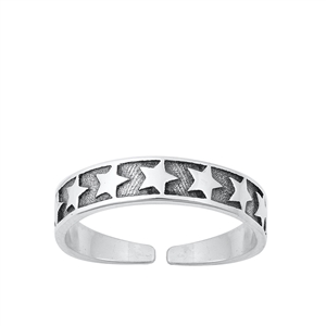 Silver Toe Ring - Stars