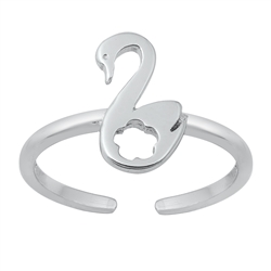 Silver Toe Ring - Swan