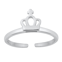 Silver Toe Ring - Crown