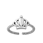 Silver Toe Ring - Crown