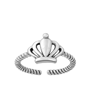 Silver Toe Ring - Crown