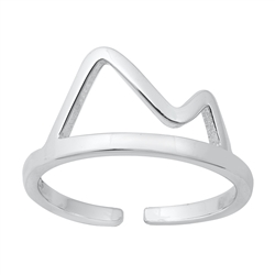 Silver Toe Ring - Mountain