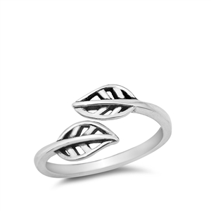 Silver Toe Ring - Leaves