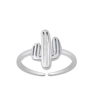 Silver Toe Ring - Cactus