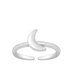 Silver Toe Ring - Crescent Moon